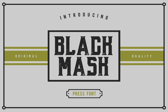 Black Mask Typeface for Vintage Branding