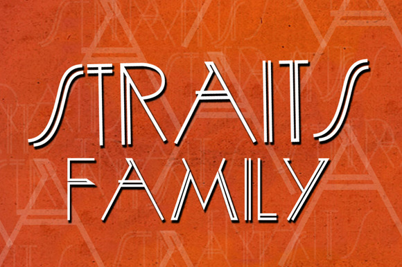 Straits Family Font: A Modern Art Deco Display